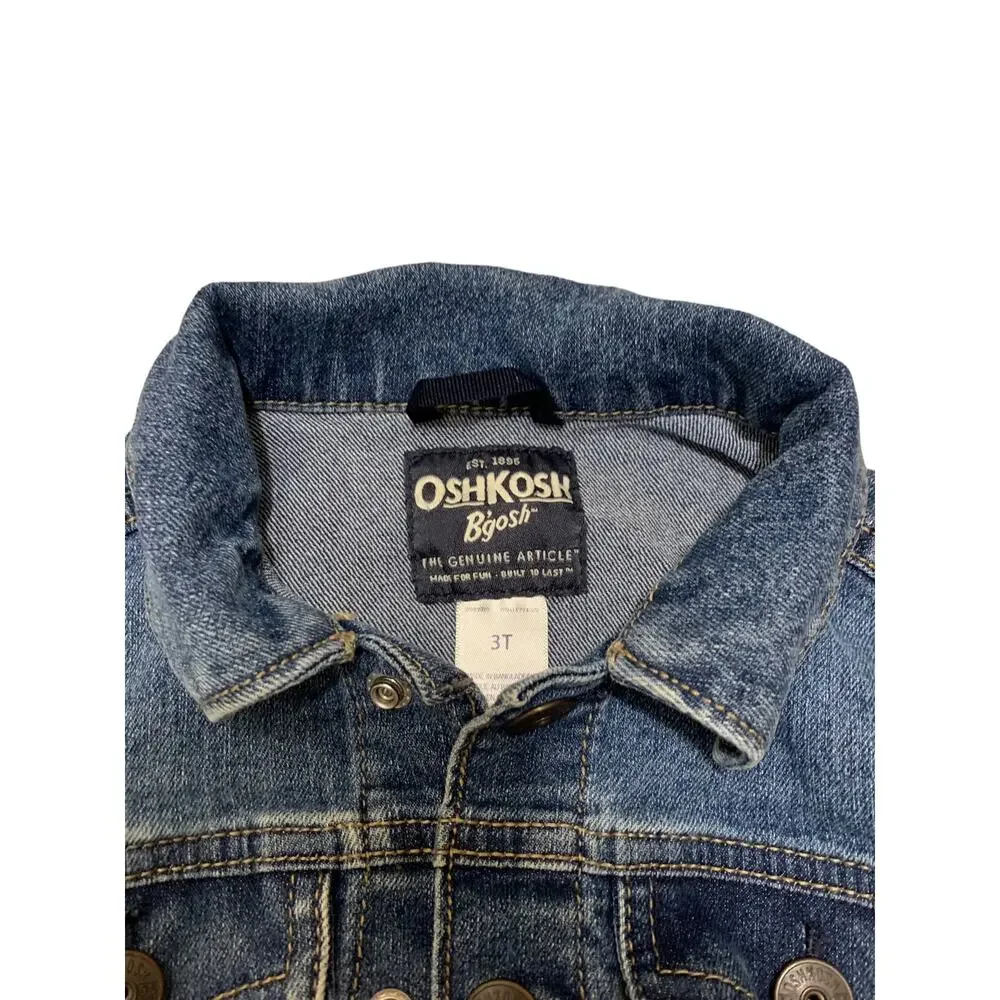 OshKosh B’gosh Classic Denim Jean Jacket Toddler Size 3T Excellent
